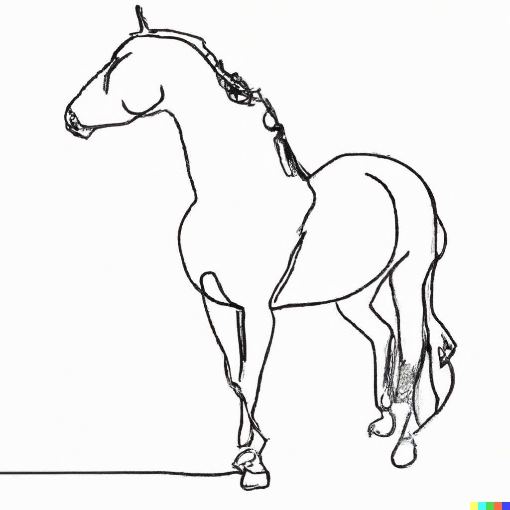 a horse, one-line drawing